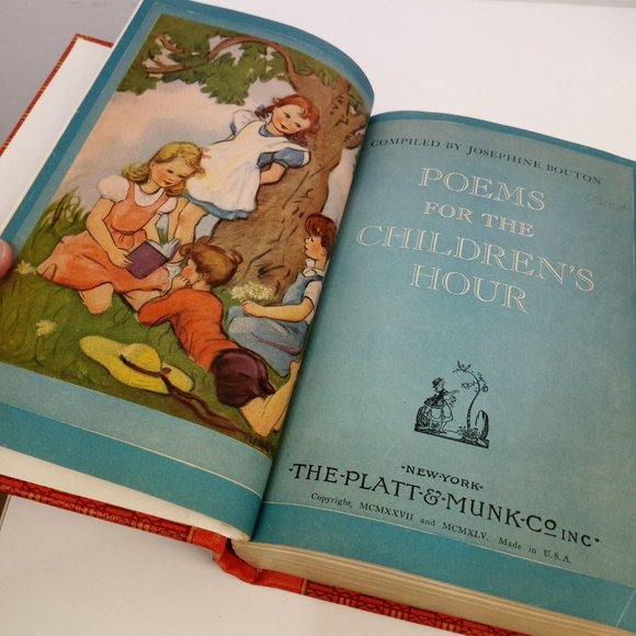 Vintage Poems For The Children's Hour Hardcover Book Nursery Art Room Decor - Picture 5 of 9